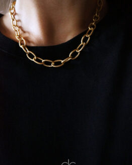 Large trendy gold chain necklace - GG UNIQUE