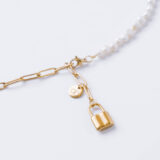 Freshwater pearl necklace with locker pendant - GG UNIQUE