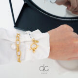 Dark freshwater pearl necklace with pearl pendant - GG UNIQUE
