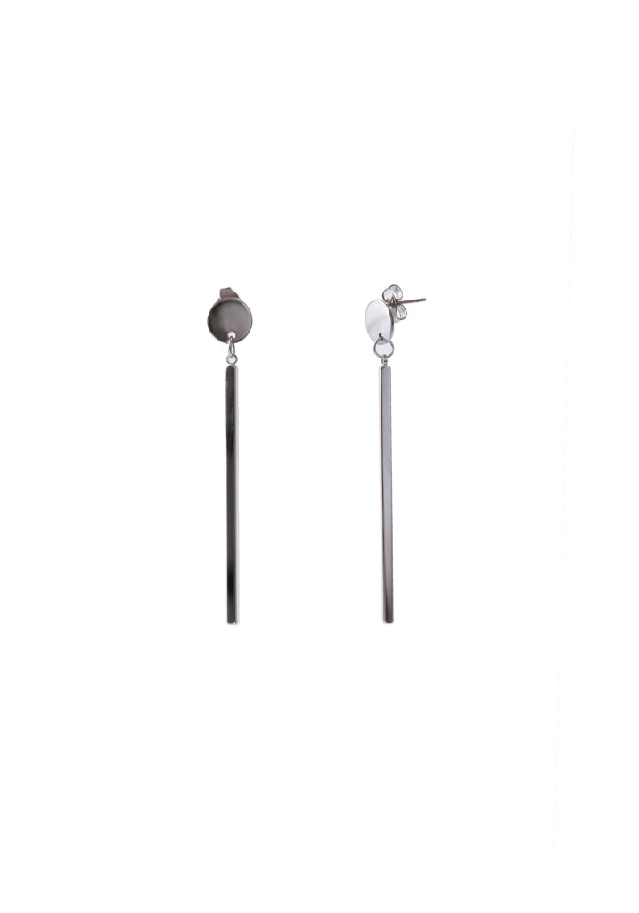 Minimal style long silver stick earrings - GG UNIQUE