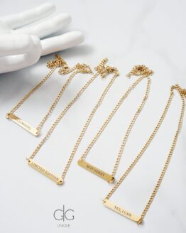 Trendy engraved necklace in gold - GG UNIQUE