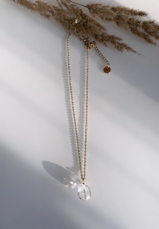 Long necklace chain with mountain crystal pendant - GG UNIQUE