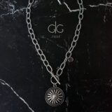 Sun symbol massive trendy steel color necklace - GG UNIQUE