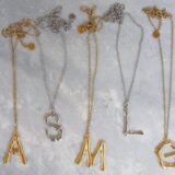 Big letter trendy gold/silver plated necklace GG UNIQUE