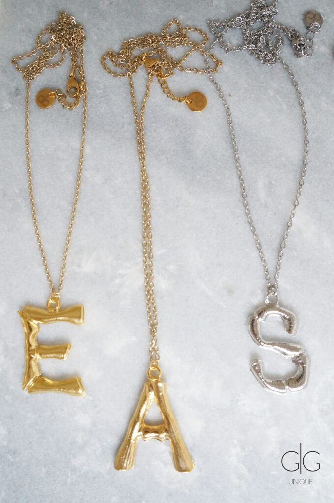 Big letter trendy gold/silver plated necklace GG UNIQUE