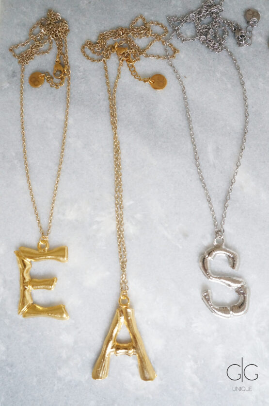 Big letter trendy gold/silver plated necklace GG UNIQUE