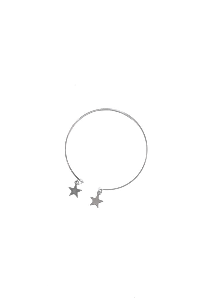 Stainless steel bangle bracelet with stars - GG Unique