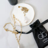 Exclusive large baroque pearl gold plated necklace