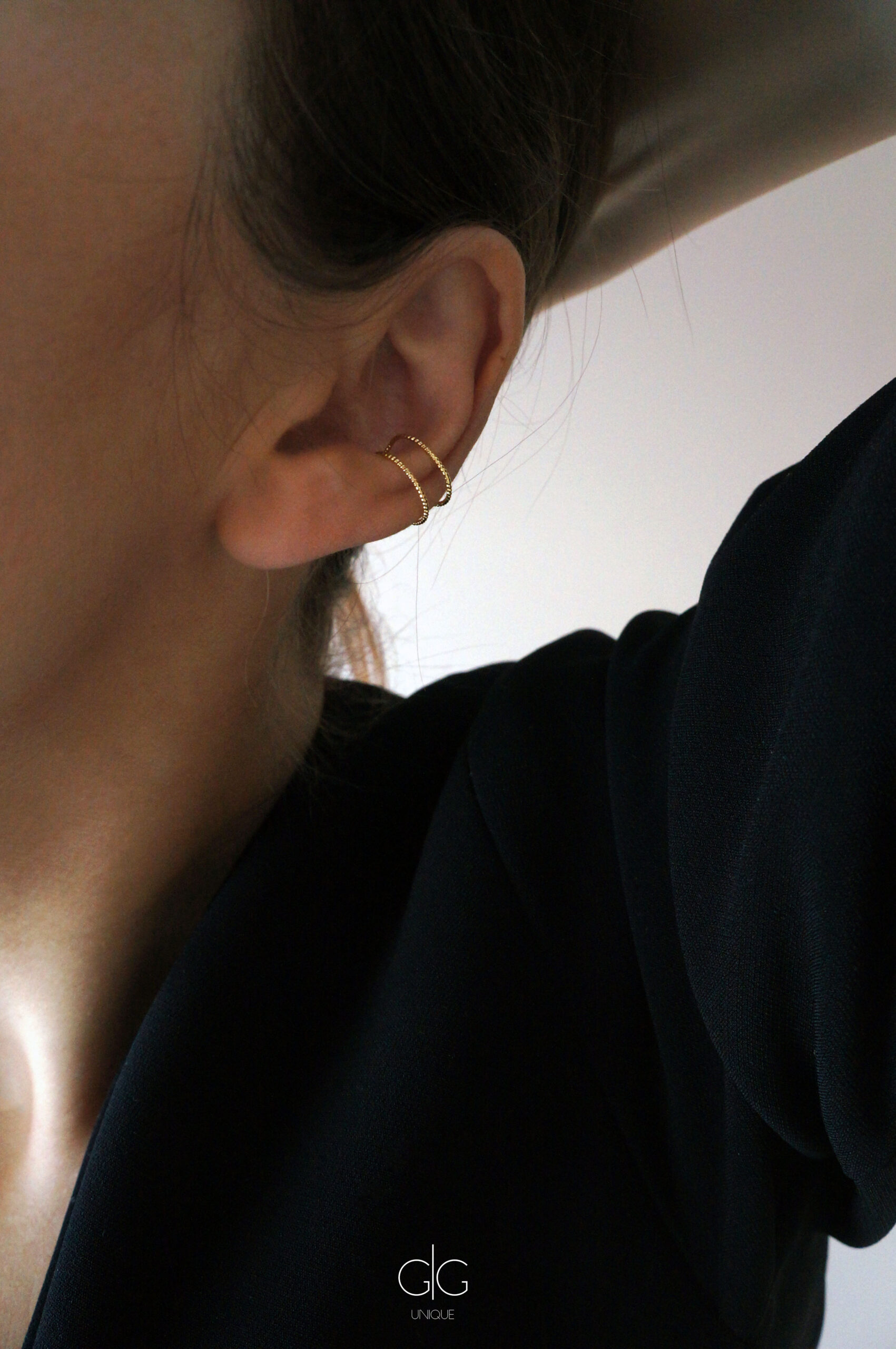 Double wired gold plated ear cuff- GG UNIQUE