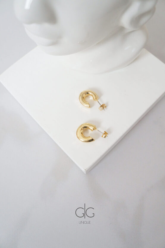 Simple gold plated mini hoop earrings