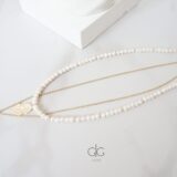 Freshwater pearl necklace with irregular shape pendants - GG UNIQUE