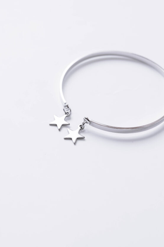 Stainless steel bangle bracelet with stars - GG UNIQUE