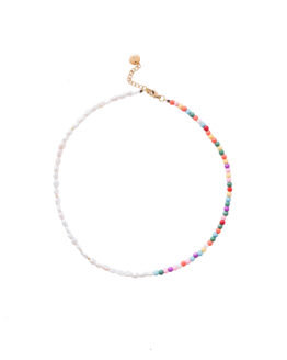 Colorful pearl and howlite stone necklace - GG Unique
