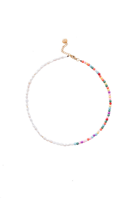 Colorful pearl and howlite stone necklace - GG Unique