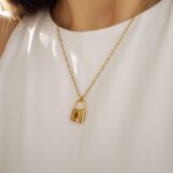 Personalized gold locker pendant necklace - GG UNIQUE