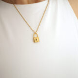 Personalized gold locker pendant necklace - GG UNIQUE
