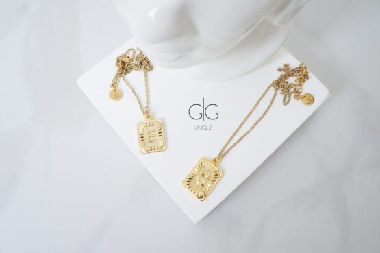 Vintage letter gold plated necklace - GG UNIQUE