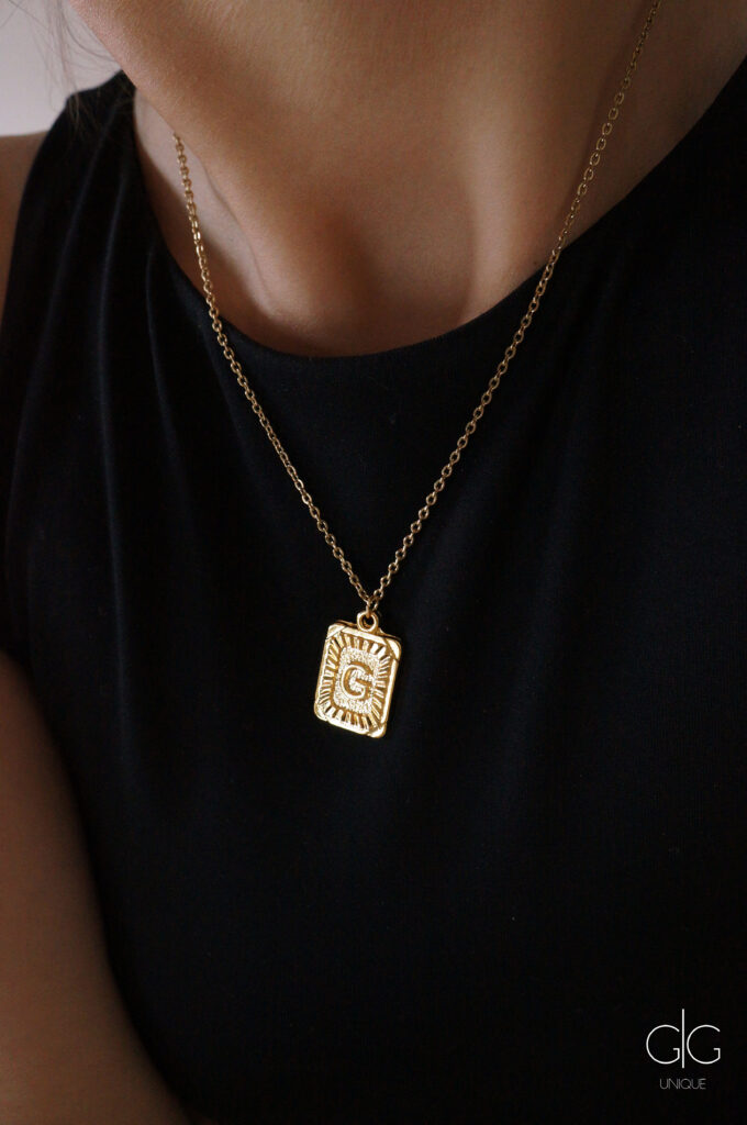 Vintage letter gold plated necklace - GG UNIQUE