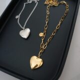 Large heart locket pendant polished lockets