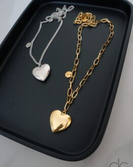 Large heart locket pendant polished lockets