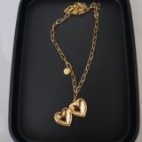 Large heart locket pendant polished lockets