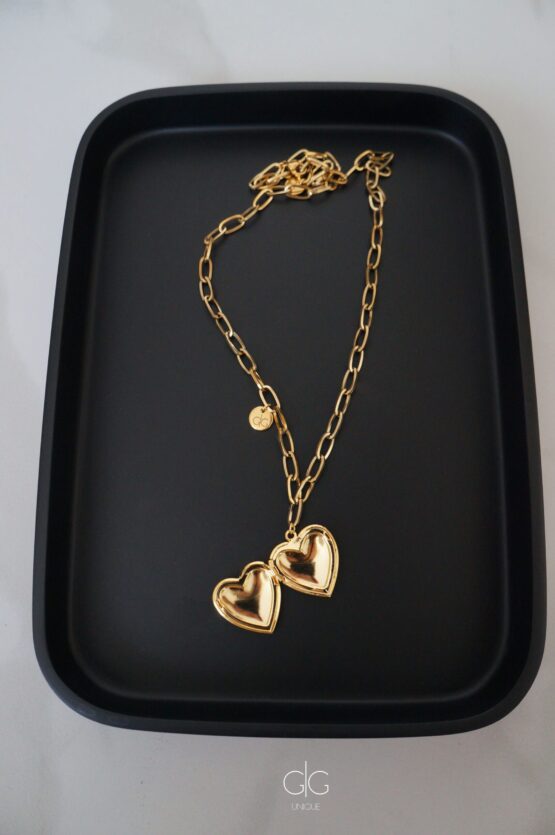 Large heart locket pendant polished lockets