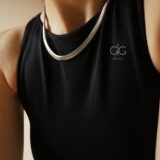 The minimal snake style necklace chain in silver - GG UNIQUE