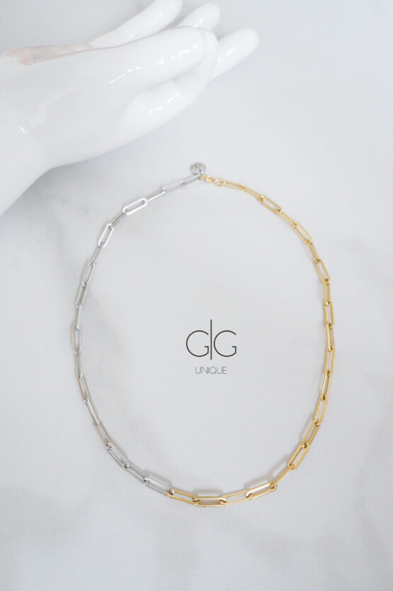 Multicolor minimal necklace in gold and silver - GG UNIQUE