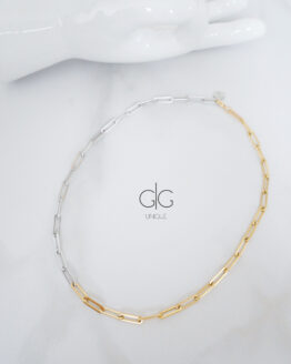 Multicolor minimal necklace in gold and silver - GG UNIQUE