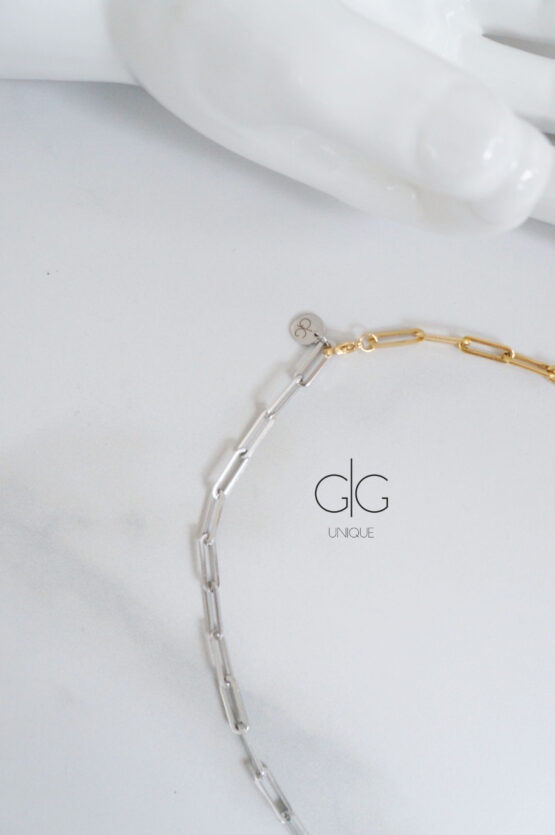 Multicolor minimal necklace in gold and silver - GG UNIQUE