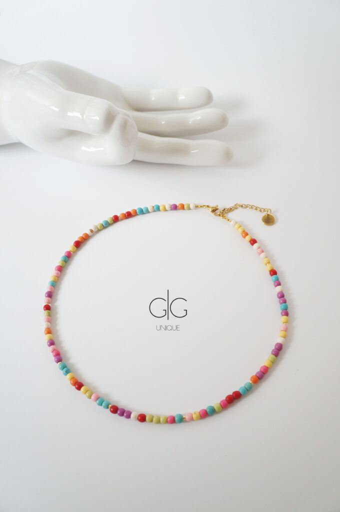 Colorful summer feeling howlite stone necklace - GG UNIQUE