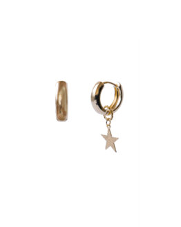 Gold plated hoop earrings with removable star pendant - GG Unique