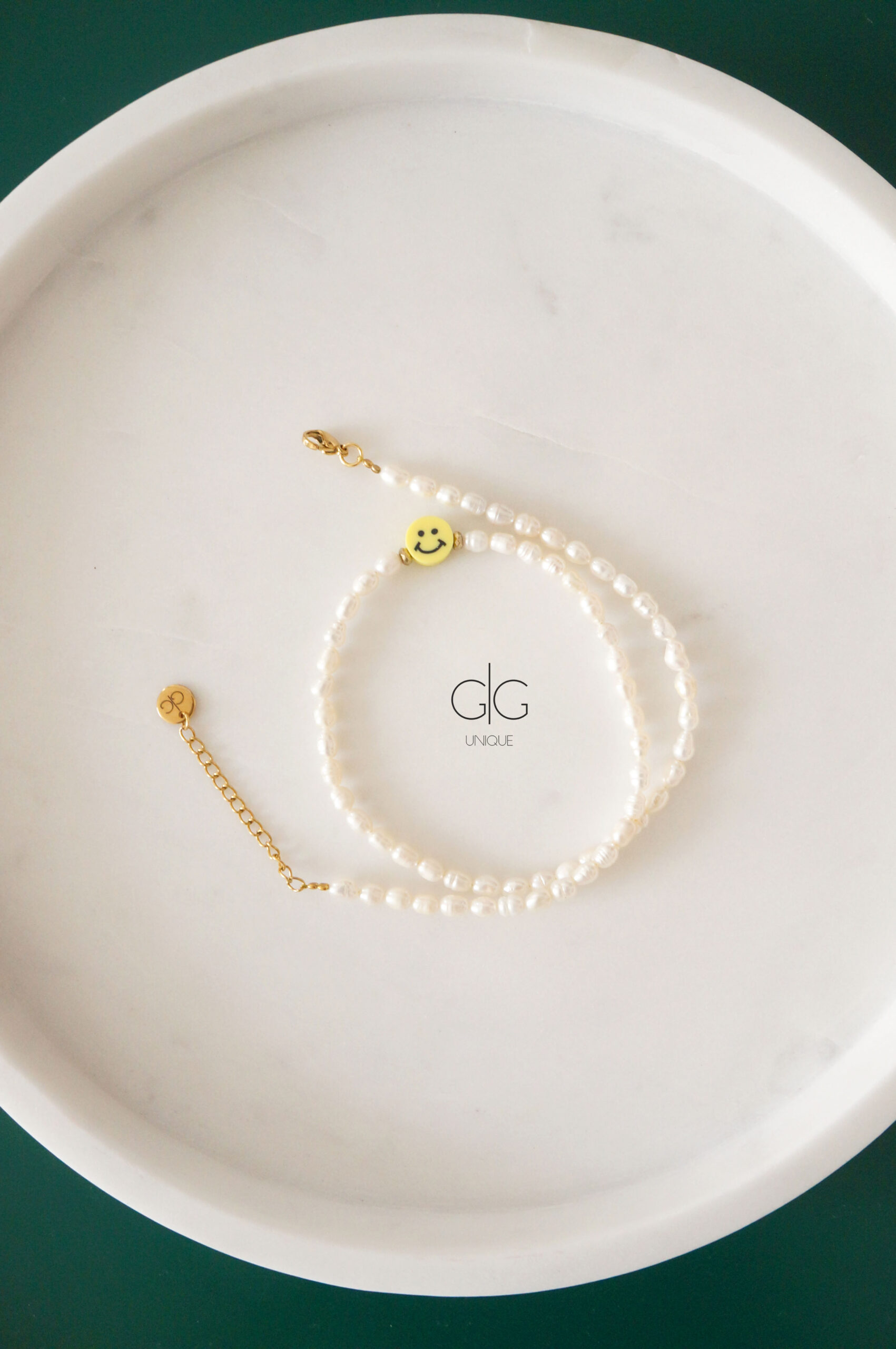 Trendy smile and pearl necklace - GG UNIQUE