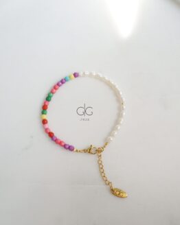 Colorful small pearl and howlite stone bracelet - GG UNIQUE