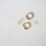 Gold plated hoop earrings with removable star pendant - GG UNIQUE