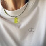 Trendy teddy bear colorful necklace with hematite stones - GG UNIQUE