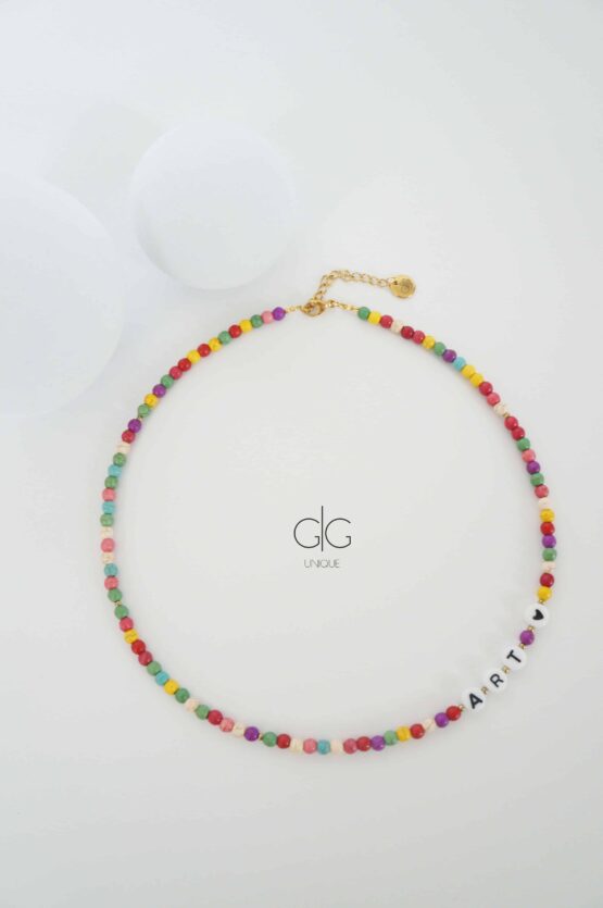 Colorful howlite stone ART LOVER necklace - GG UNIQUE