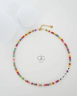 Colorful howlite stone ART LOVER necklace - GG UNIQUE