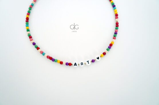 Colorful howlite stone ART LOVER necklace - GG UNIQUE