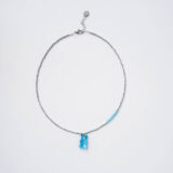 Trendy teddy bear colorful necklace with hematite stones - GG Unique