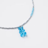 Trendy teddy bear colorful necklace with hematite stones - GG Unique