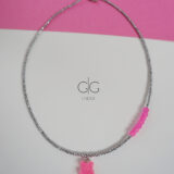 Limited edition teddy bear necklace with hematite stones - GG UNIQUE