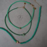 Green color candy heart rubber necklace - GG UNIQUE