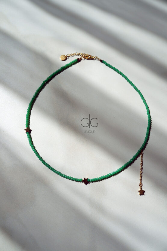 Star necklace with green crystals - GG UNIQUE
