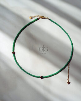 Star necklace with green crystals - GG UNIQUE