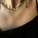 Star necklace with green crystals - GG UNIQUE