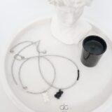 Classic edition teddy bear necklace with hematite stones | GG UNIQUE