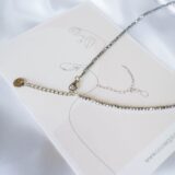 Classic edition teddy bear necklace with hematite stones | GG UNIQUE