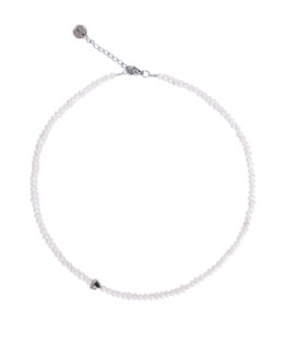 Small pearl necklace with a silver heart - GG Unique