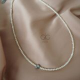 Small pearl necklace with a silver heart - GG UNIQUE